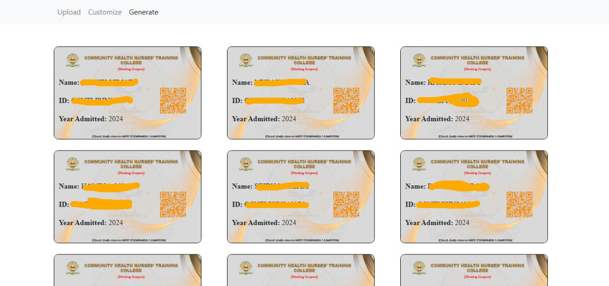 Community Health Training College Coupon System